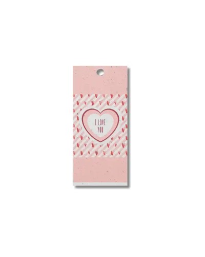 I love you - Set van 12 bloemkaartjes 105x50 mm - gepersonaliseerd met jouw logo