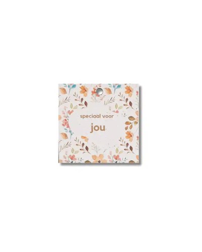 Speciaal voor jou  - Set van 12 bloemkaartjes 70x70 mm - gepersonaliseerd met jouw logo