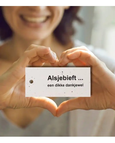 Alsjeblieft - Set van 12 bloemkaartjes 105x50 mm - gepersonaliseerd met jouw logo