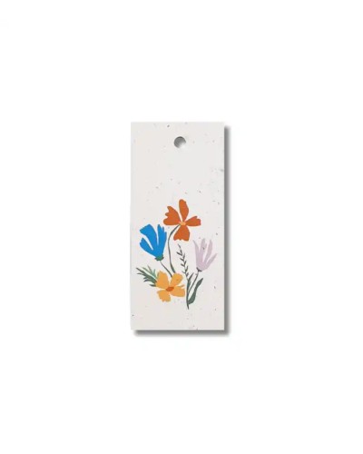 Veldbloemen - Set van 12 bloemkaartjes 105x50 mm - gepersonaliseerd met jouw logo