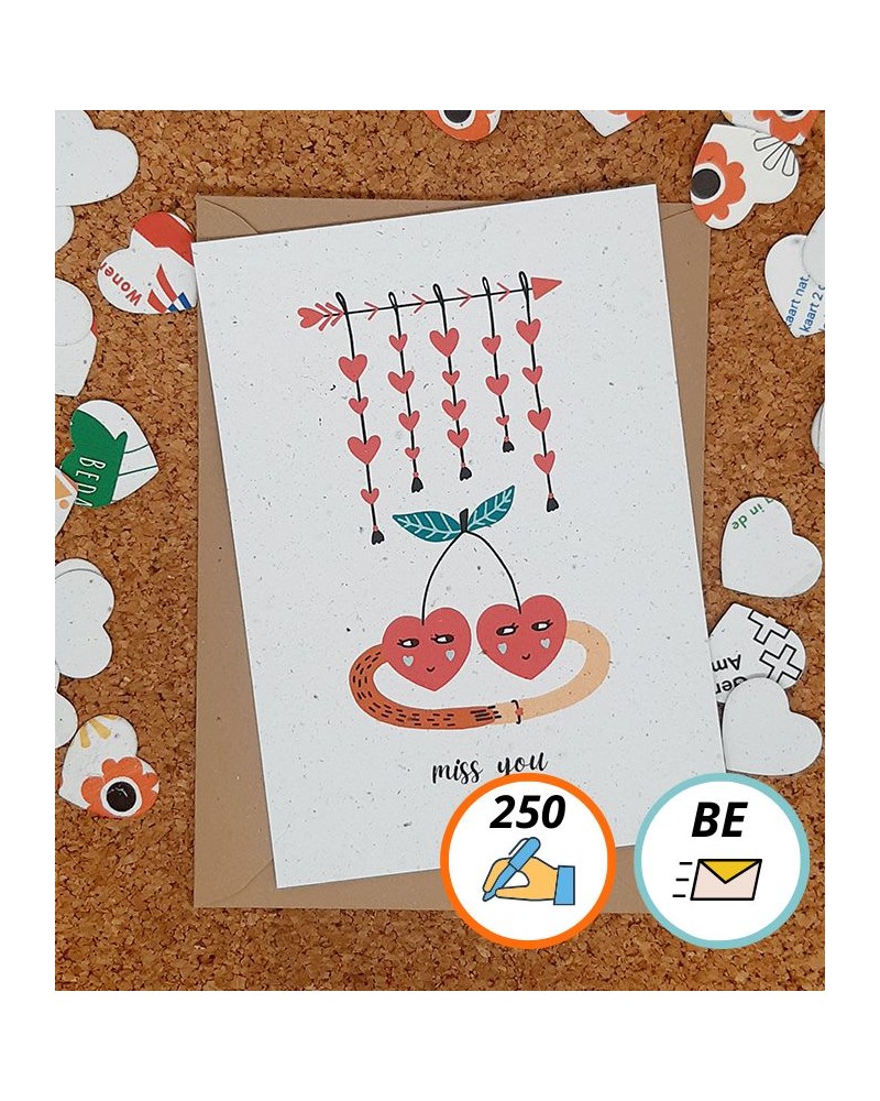 Kaartje Miss You - met verzending